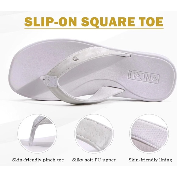 NWT ONCAI White Yoga Mat Thong Sandals With Orthotic Rubber Soles Size 9 - Picture 3 of 10